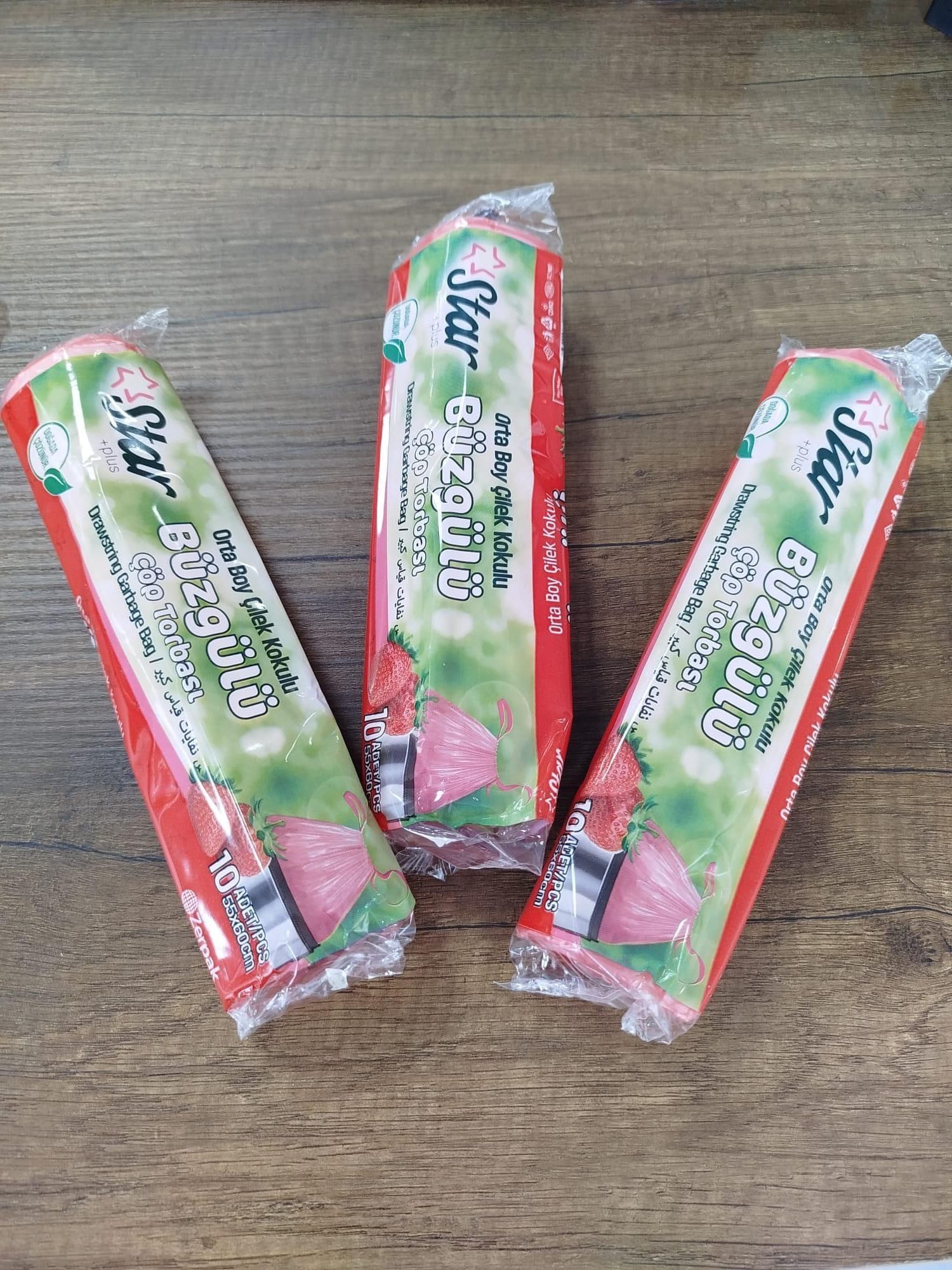 BÜZGÜLÜ ORTABOY ÇÖP TORBASI ÇİLEK KOKULU